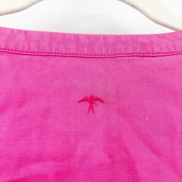 Serra Retreat Womens Lyocell Beachy Boho Point Mugu Peasant Blouse 1X Pink - Picture 7 of 8